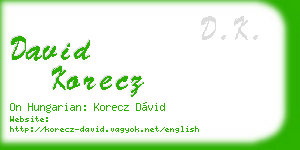david korecz business card