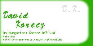 david korecz business card